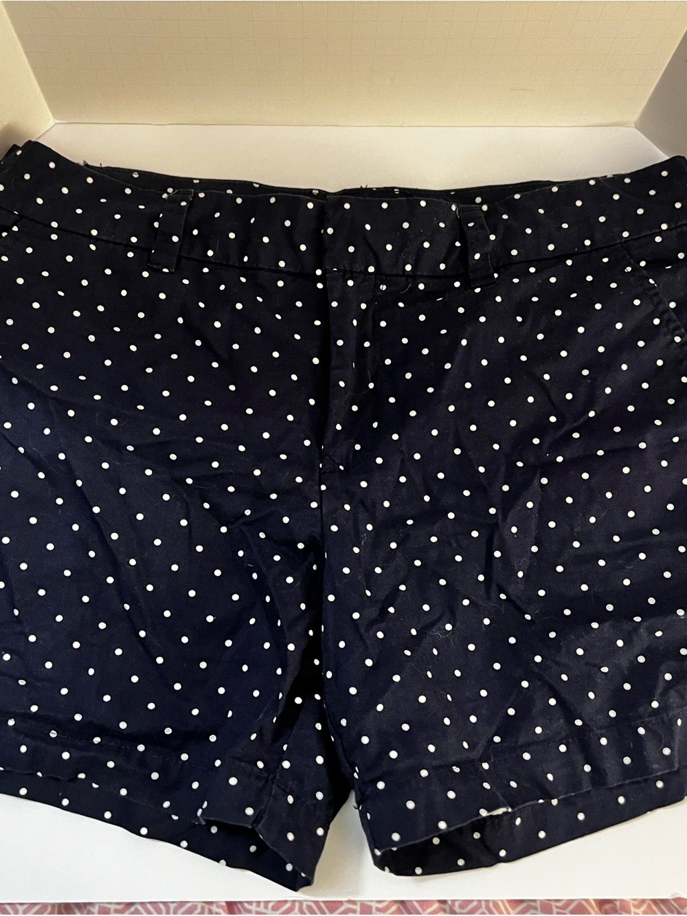Tommy Hilfiger Navy and White Polka Dot Women’s Shorts